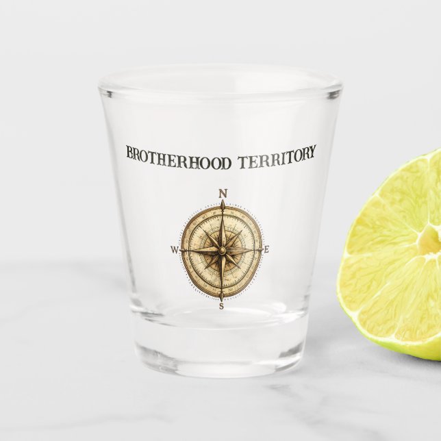 Adventure Cabin Trip Bachelor Party Rustic Camping Shot Glass (Front)