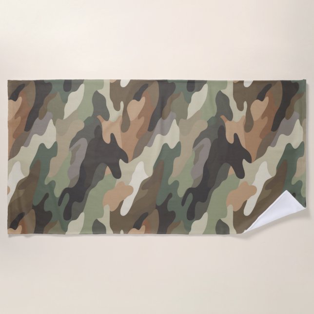 Adventure Camouflage Beach Towel Gift Idea (Front)