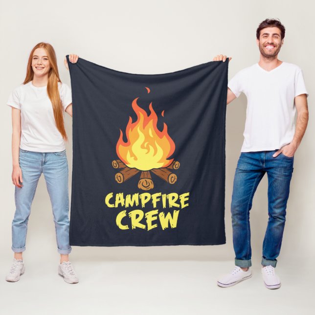 Adventure Campfire Crew Family Vacation Fleece Blanket (In Situ)