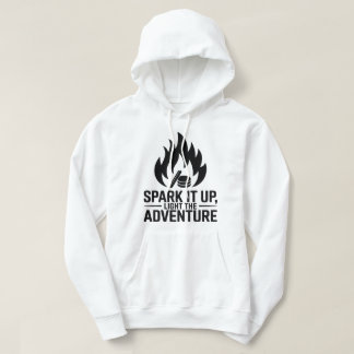 Adventure Campfire Firewood Flame Outdoors Graphic Hoodie