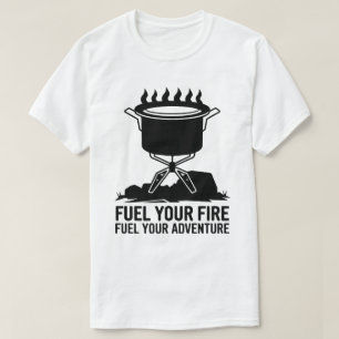 Adventure Camping Cooking Fire Graphic Design T-Shirt