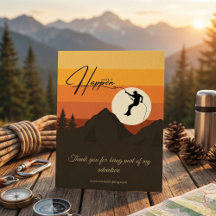 Adventure Climbing Mountain Sunset Thank You Card