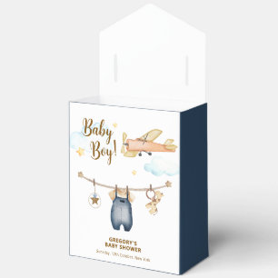Adventure Clothesline Airplane Sky Baby Shower Favour Box
