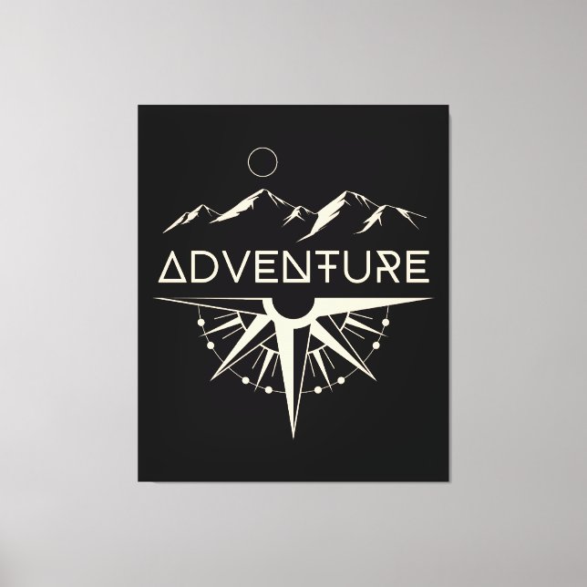 Adventure Compass Mountains Canvas Print (Front)