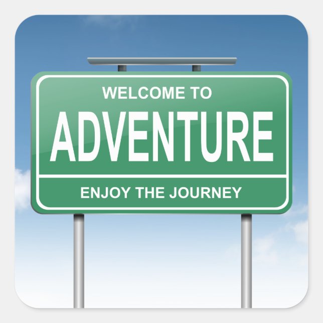 Adventure concept. square sticker (Front)