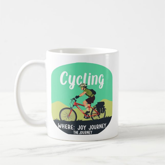 Adventure Cyclist "Joy Journey"  Coffee Mug (Left)
