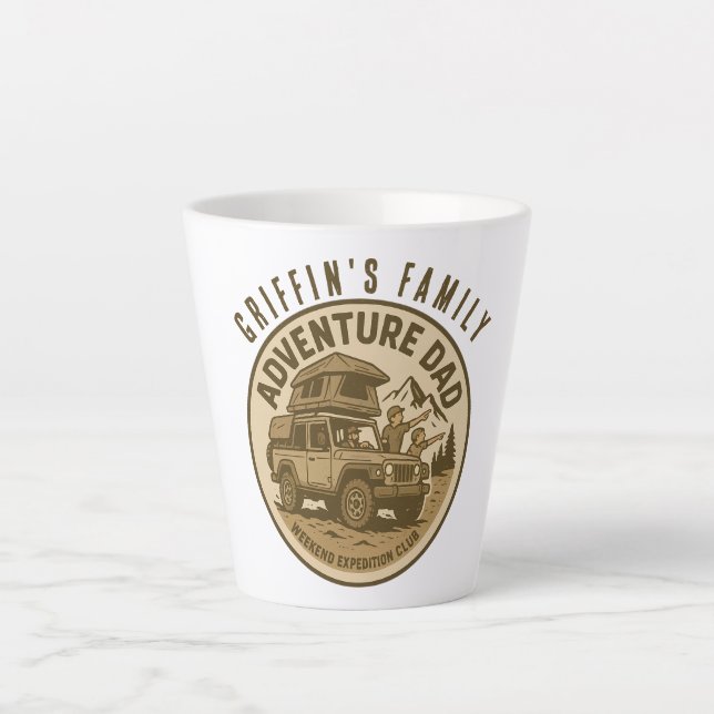 Adventure Dad – WEEKEND EXPEDITION CLUB Latte Mug (Front)