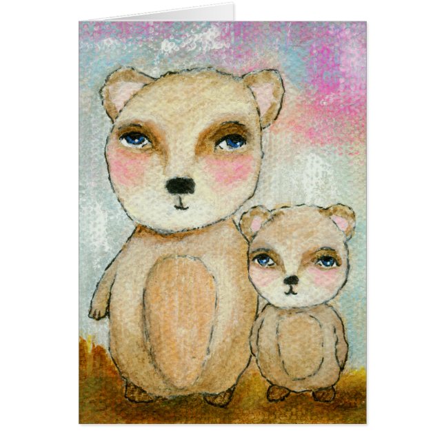 Adventure Day, Whimsical Woodland Bears Art (Front)