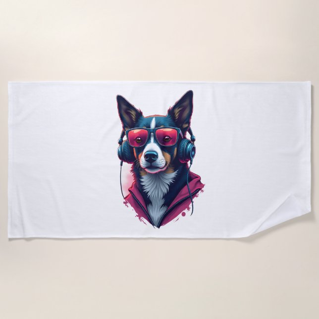 Adventure Dog  Beach Towel (Front)