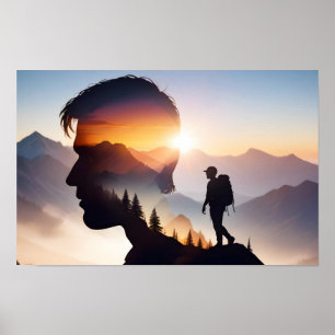 Adventure Double Exposure outdoors Nature Escape Poster