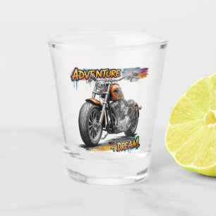 Adventure Dream Ride / Vintage Chopper Motorcycle Shot Glass