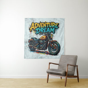 Adventure Dream Ride / Vintage Chopper Motorcycle  Tapestry