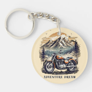 Adventure Dream: Vintage Legend Bike Road trip Key Ring