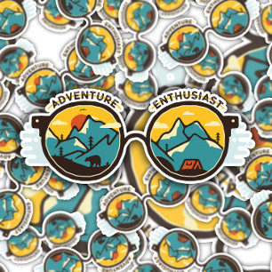 Adventure Enthusiast Sunglasses Die-Cut Sticker