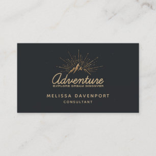 Adventure Explore Dream Discover Typography Business Card
