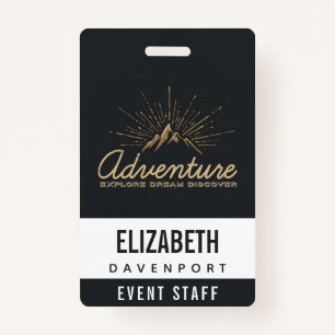 Adventure Explore Dream Discover Typography ID Badge