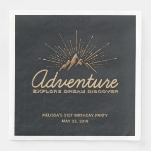 Adventure Explore Dream Discover Typography Napkin