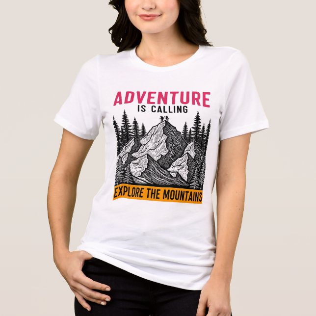 Adventure Explore Mountains Design Tri-Blend Shirt (Front)