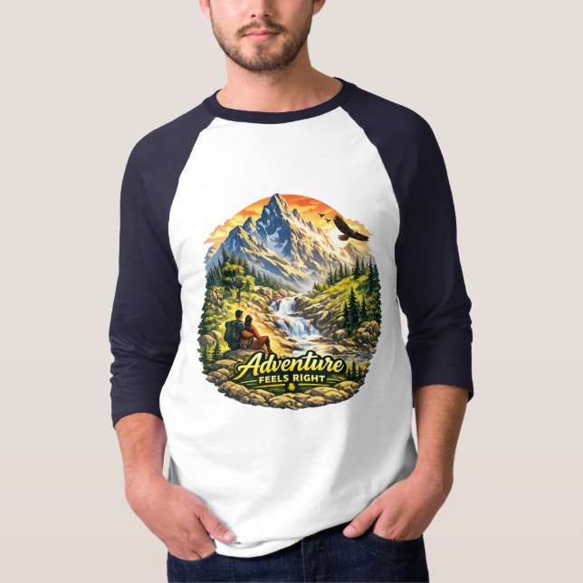 Adventure Feels Right Coastal Raglan Shirt USA (Front)