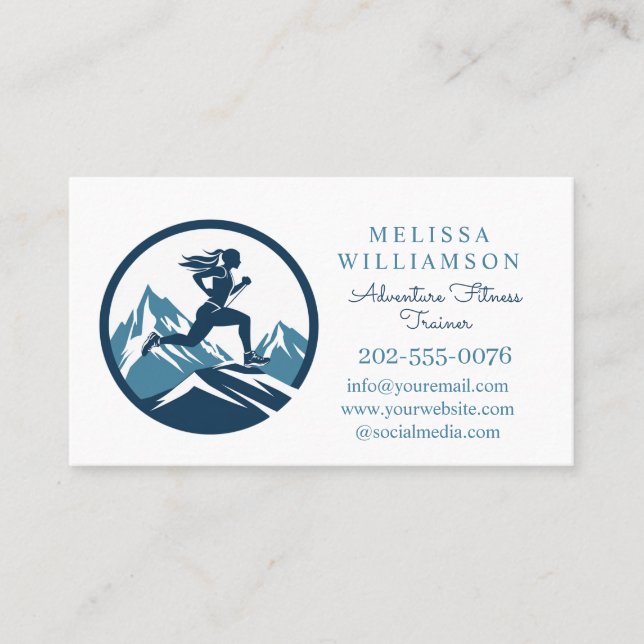 Adventure Fitness Trainer Business Card (Front)