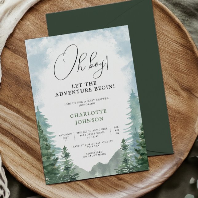 Adventure Forest Boy Baby Shower Invitation (Creator Uploaded)