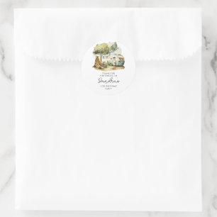 Adventure Forest Camper Birthday Classic Round Sticker