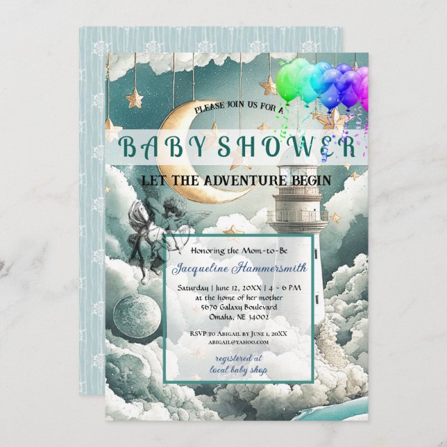 Adventure Gender Neutral Baby Shower Invitation (Front/Back)