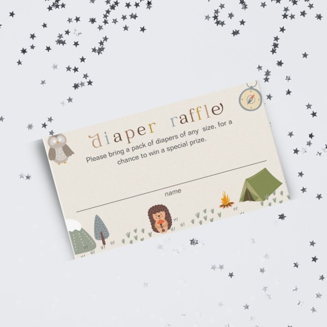 Adventure Gender Neutral Diaper Raffle Baby Shower Enclosure Card (Creator Uploaded)