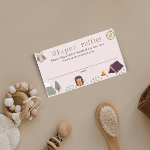 Adventure Girl Soft Pink Diaper Raffle Baby Shower Enclosure Card