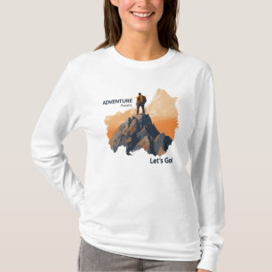 Adventure Hiking, Adventure Awaits, Let’s Go! T-Shirt