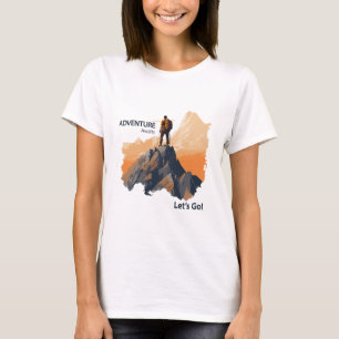 Adventure Hiking, Adventure Awaits, Let’s Go! T-Shirt