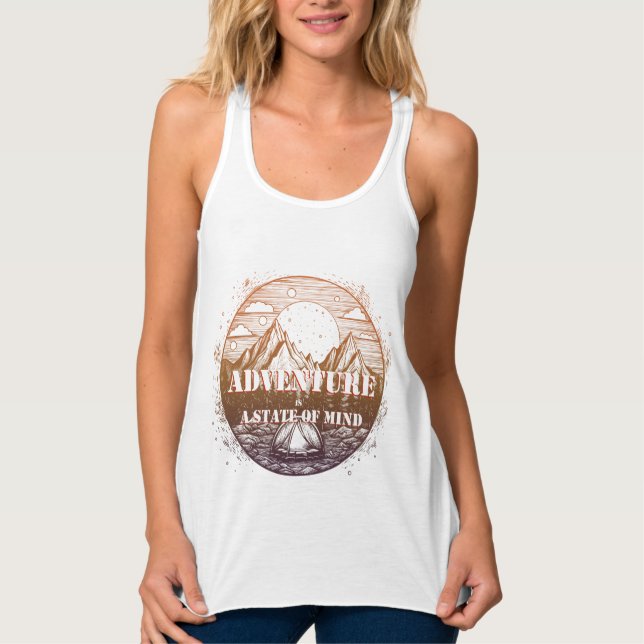 Adventure Hiking, Adventure is a State of Mind Singlet (Front)