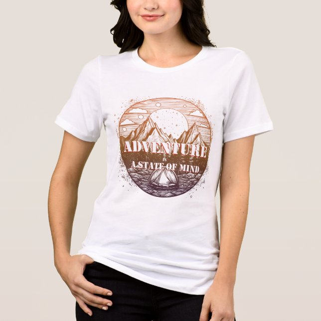 Adventure Hiking, Adventure is a State of Mind Tri-Blend Shirt (Front)