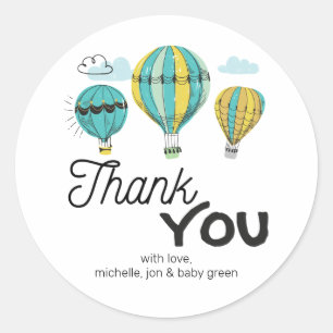Adventure Hot Air Balloon Thank You Stickers