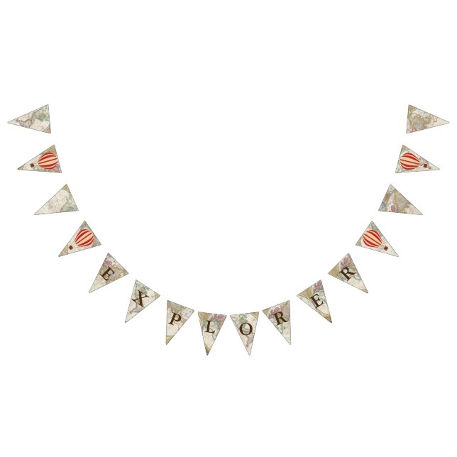 Adventure Hot Air Balloons Explorer & World Map Bunting (All)