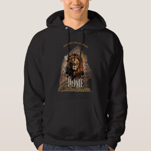 Adventure in Rome Colosseum Cool Lion Brown Black Hoodie