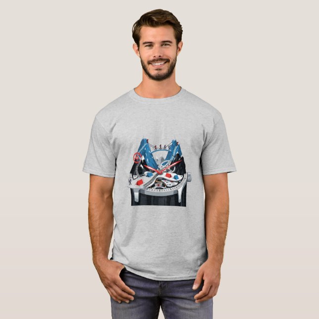 Adventure in Time Mountain Clock Notebook T-Shirt (Front Full)