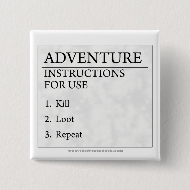 Adventure Instructions 15 Cm Square Badge (Front)