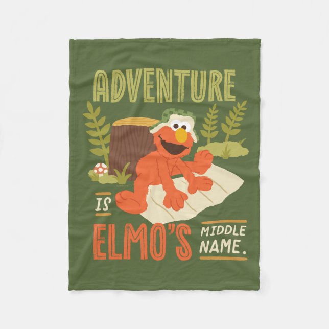 Adventure is Elmo's Middle Name Fleece Blanket (Front)