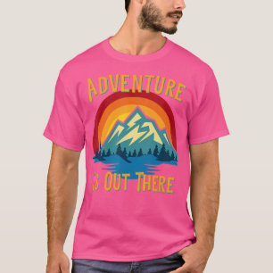 Adventure Is Out There Retro Sunset Mountains Camp T-Shirt
