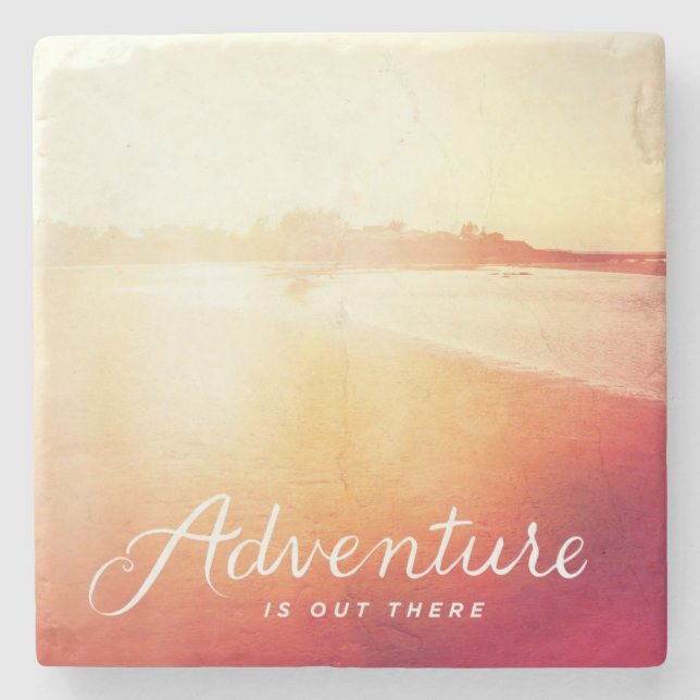 Adventure Is Out There Stone Coaster (Front)