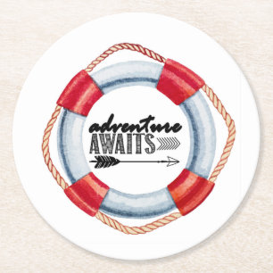 Adventure Life Ring Round Paper Coaster