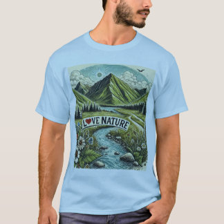 Adventure Lovers, I Love Nature, Scenic Outdoor T-Shirt