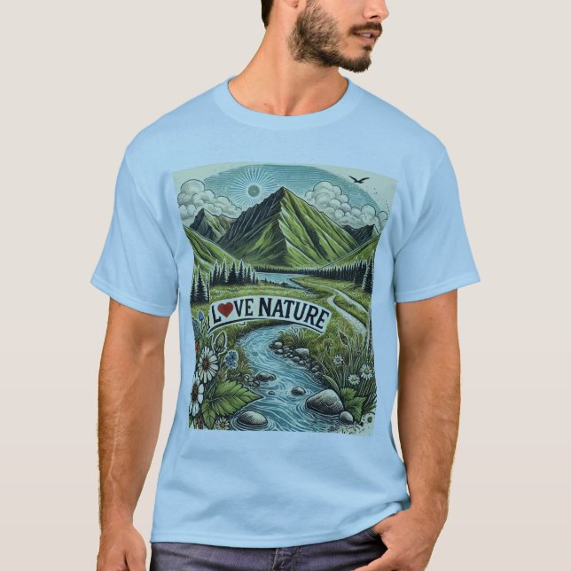 Adventure Lovers, I Love Nature, Scenic Outdoor T-Shirt (Front)