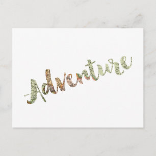 Adventure Map Typography Postcard