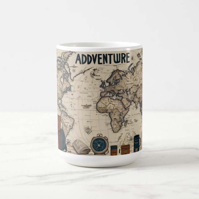Adventure : Minimalist Travel-Inspired Mug Design (Center)