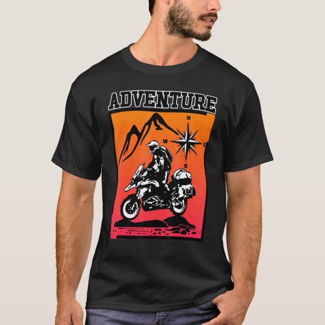 Adventure Motorcycle Biker Rider Off Road Motorbik T-Shirt (Front)