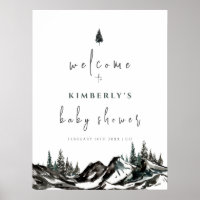 Adventure Mountain Forest Baby Shower Welcome