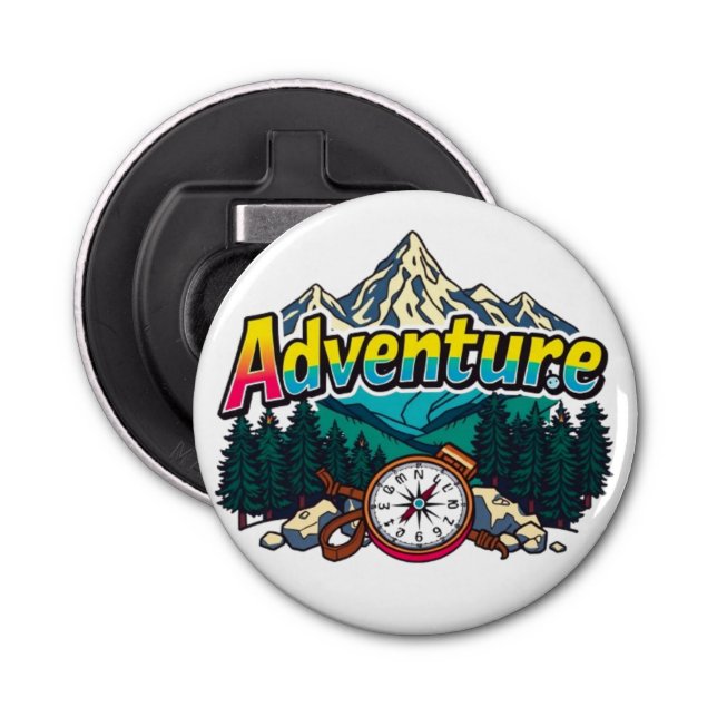 Adventure Mountain – Outdoor Hiking Nature Design  Bottle Opener (Front)