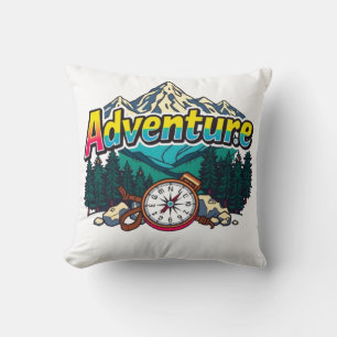 Adventure Mountain – Outdoor Hiking Nature Design  Cushion